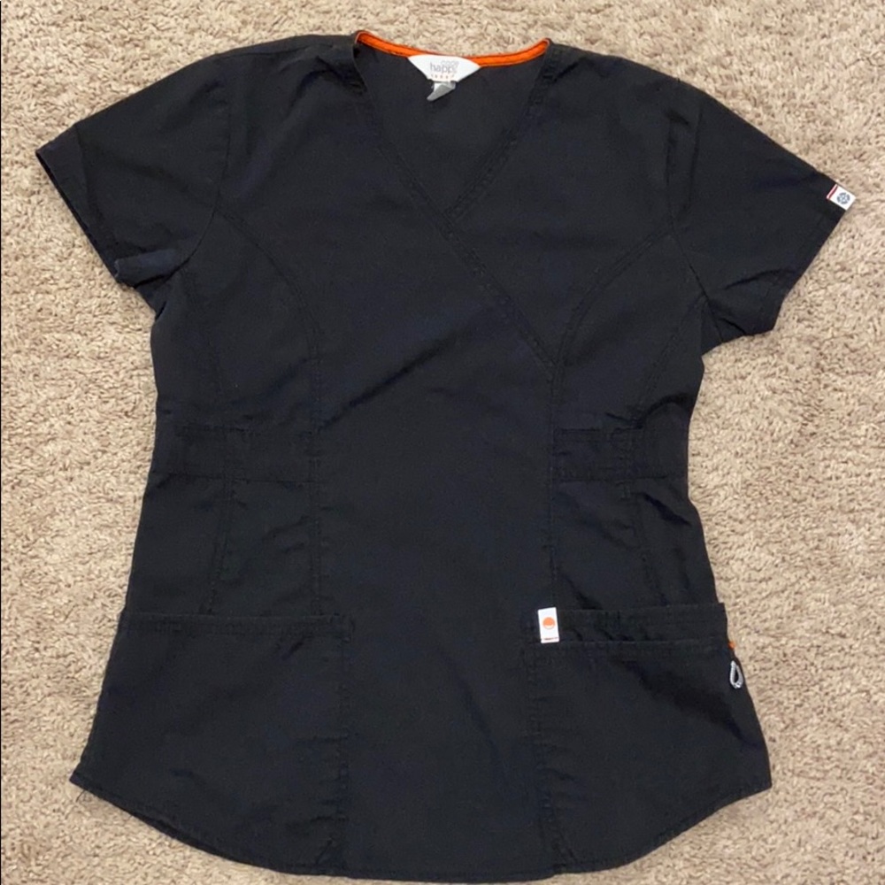 Code Happy black scrub top